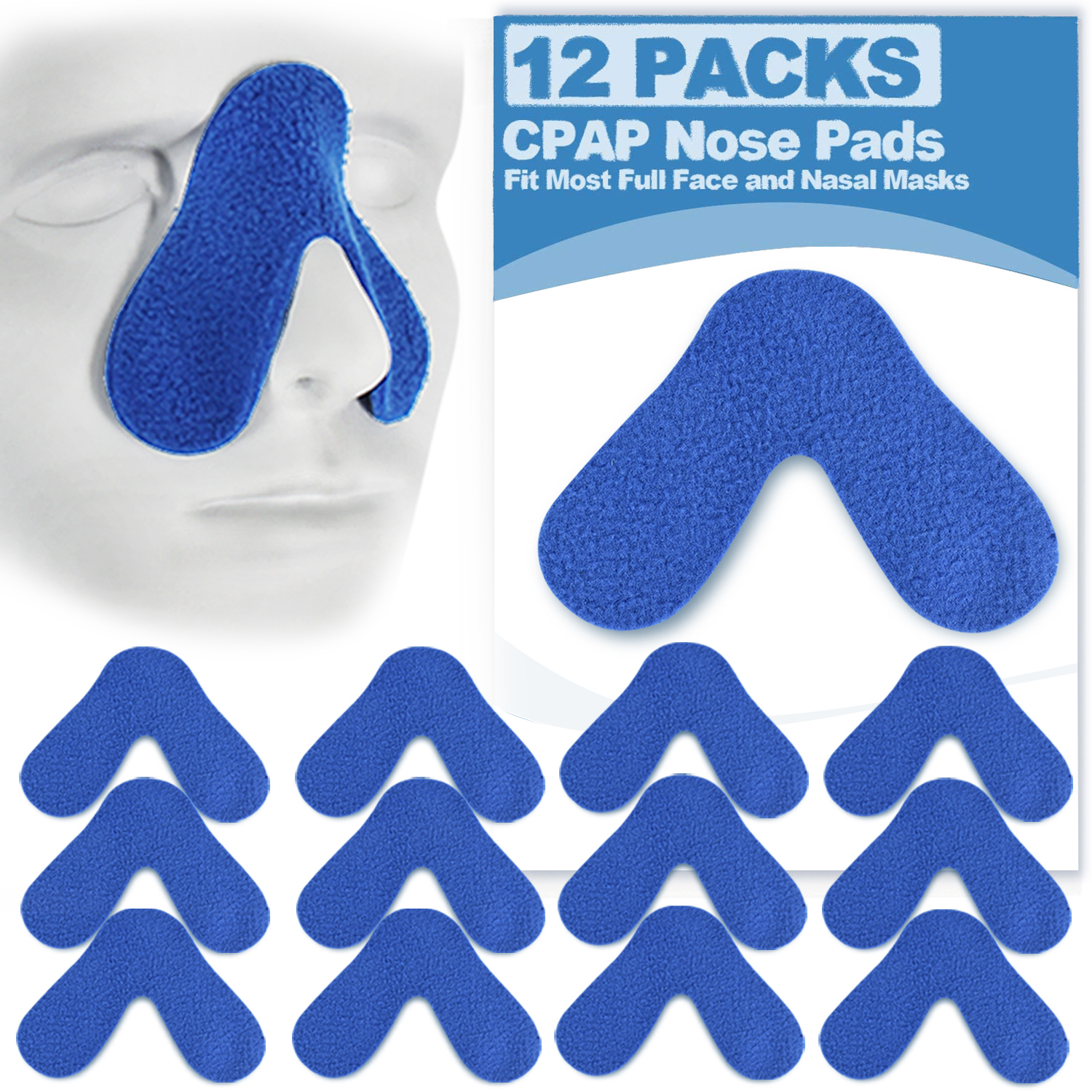10 Pack Nasal Pads for CPAP Mask - CPAP Nose Pads - CPAP Supplies for CPAP  Machine - Sleep Apnea Mask Comfort Pad - Custom Design & Can Be Trimmed to