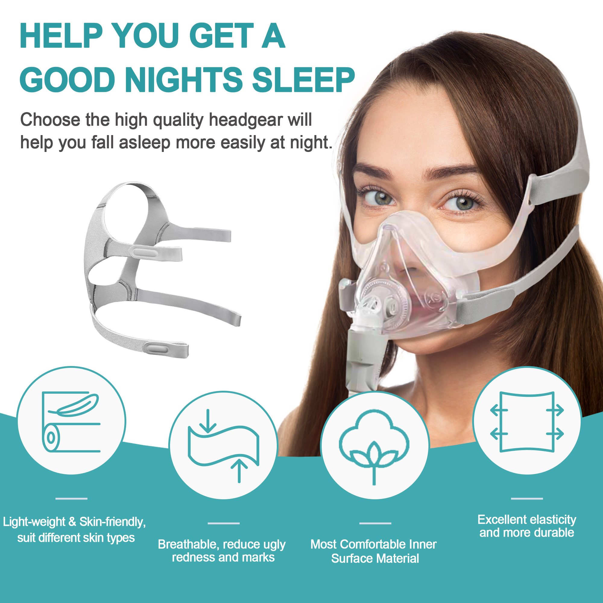 Cpap Headgear For Resmed Airfit F10 And Airfit F20 Forcpap For Better Sleep Your Reliable 0382